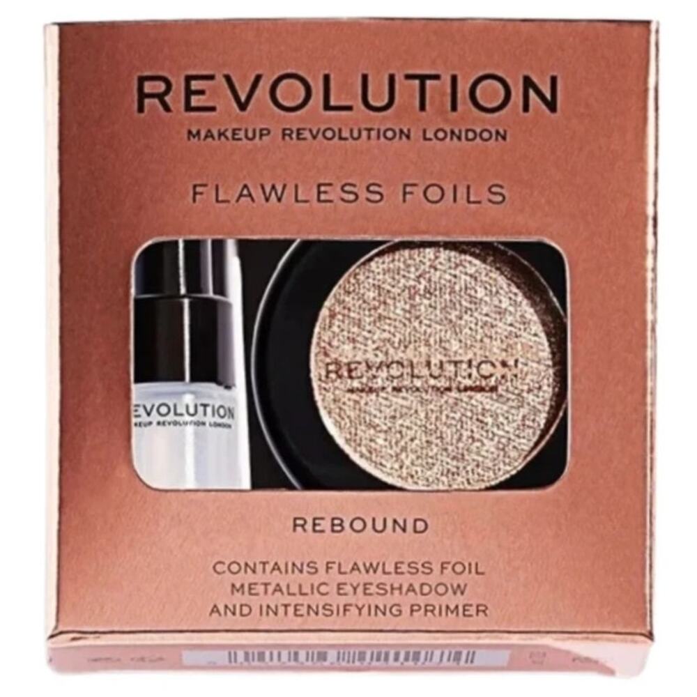 Revolution Flawless Foils Eyeshadow, With Intensifying Primer, Rebound, NWT